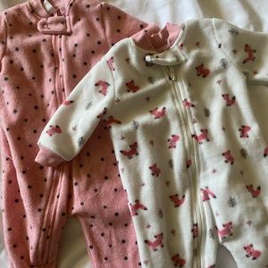 2 Baby Sleepers(with footies) soft plush material